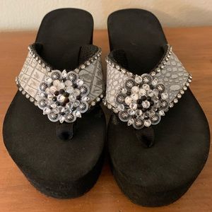 Swarovski Crystal platform sandal